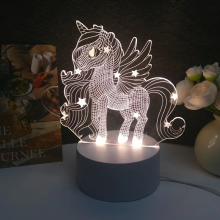 Настільний 3D LED нічник VHG T2, White (Принцеса єдиноріг)
