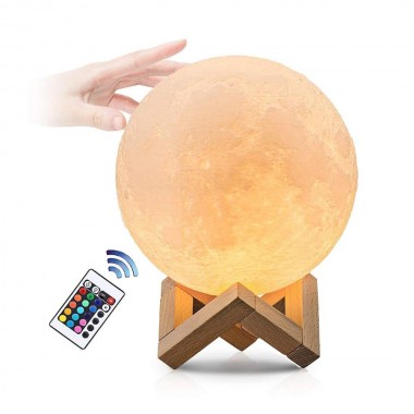 Настольный светильник-ночник Луна VinHomeGoods Magic 3D Moon Light 14 см с пультом ДУ