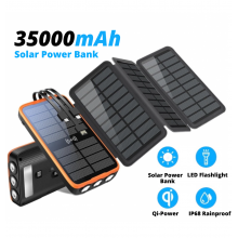 УМБ із сонячними панелями VHG L3S4W 35000 mAh Wireless Solar Power Charger, Orange УМБ із сонячними панелями VHG L3S4W 35000 mAh Wireless Solar Power Charger, Orange