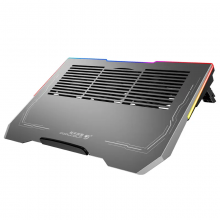 Металева охолоджуюча  підставка для ноутбука VHG K42 з RGB-підсвічуванням Laptop Cooling Pad, Dark Grey