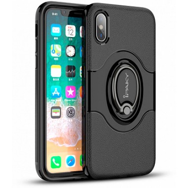 Чехол-накладка Ipaky 360° Free Rotation Ring Holder case iPhone X Black