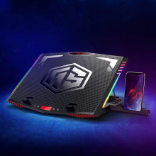 Підставка для ноутбука з охолодженням VHG K10 з RGB-підсвічуванням та підставкою для телефону Laptop Cooling Pad, RGB