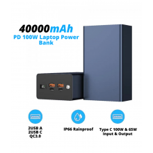 Універсальна портативна батарея для ноутбука та телефону VHG JS14 40000 mAh QC3.0 PD100W Dark Blue