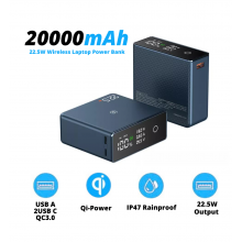 УМБ для ноутбука, телефона VHG Q7 20000 mAh 22,5W Wireless Laptop Power Bank Dark Blue
