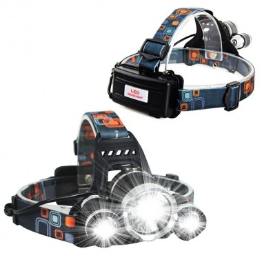 Фонарь налобный VHG RJ-3000 CREE T6 на 3 LED лампы Black/Gray