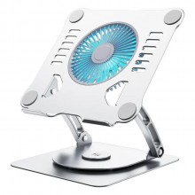 Подставка для ноутбука VHG S63 складная поворотная 360⁰C с вентилятором Rotatable Laptop Stand Silver