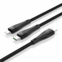 Кабель зарядки Hoco U102 Type-C to Type-C + Lightning 100W (2 в 1) Кабель зарядки Hoco U102 Type-C to Type-C + Lightning 100W (2 в 1)