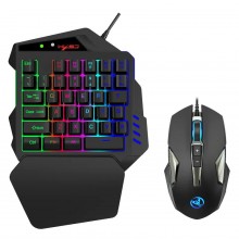 Клавиатура проводная с мышкой VHG V100+A876 One-handed Gaming Keyboard Black