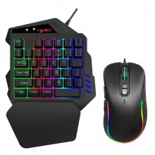 Клавиатура проводная с мышкой VHG V100+J300 One-handed Gaming Keyboard Black Клавиатура проводная с мышкой VHG V100+J300 One-handed Gaming Keyboard Black