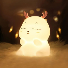 Акумуляторий нічник-світильник VHG L08 силіконове Оленя з RGB, Lovely Fawn Nightlight, White Акумуляторий нічник-світильник VHG L08 силіконове Оленя з RGB, Lovely Fawn Nightlight, White