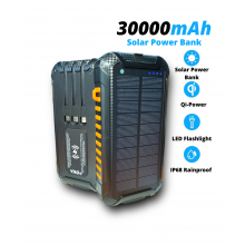УМБ із сонячною панеллю VHG DN56 30000 mAh QC3.0+PD18W Portable Solar Charger Wireless, Orange УМБ із сонячною панеллю VHG DN56 30000 mAh QC3.0+PD18W Portable Solar Charger Wireless, Orange