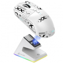 Бездротова акумуляторна миша, Attack Shark X6, PixArt PAW3395, 26000DPI White, WIRED+2.4G+BT5.2 Бездротова акумуляторна миша, Attack Shark X6, PixArt PAW3395, 26000DPI White, WIRED+2.4G+BT5.2