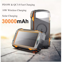 УМБ VHG WSC26 30000 mAh з бездротовою зарядкою та 6 складними панелями, Black