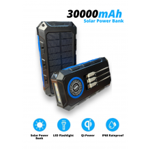 УМБ із сонячною панеллю VHG HDL-531 30000 mAh Wireless Solar Power Charger, Black-Blue УМБ із сонячною панеллю VHG HDL-531 30000 mAh Wireless Solar Power Charger, Black-Blue