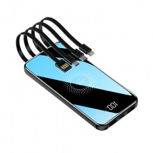 УМБ со встроенными кабелями VHG BH16 20000 mAh Wireless Power Bank  Mini With 4 Cables Green