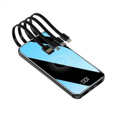 УМБ со встроенными кабелями VHG BH16 20000 mAh Wireless Power Bank  Mini With 4 Cables Green