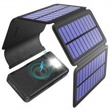 УМБ с солнечной панелью VHG DN38 25000 mAh Portable Solar Charger Wireless 5 panel Black