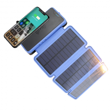 УМБ VHG Solar Power Bank DN39 20000 mAh Wireless 3 panel Blue