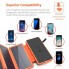 УМБ с солнечной панелью DN39 20000 mAh Portable Solar Charger Wireless 5 panel Orange