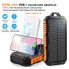 УМБ с солнечной панелью и кемпинговым фонарем на 30 LED VHG HDL-528 30000 mAh Wireless Solar Power Charger Orange