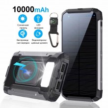 УМБ с солнечной панелью VHG HY-2103A 10000 mAh Wireless Solar Power Charger Grey