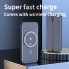 УМБ со встроенным кабелем VHG P2C 10000mAh PD22,5W Wireless Portable Power Charger Type-C Cable Black