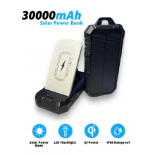 УМБ із сонячною панеллю та кемпінговим ліхтарем на 30 LED VHG HDL-528 30000 mAh Wireless Solar Power Charger, Black УМБ із сонячною панеллю та кемпінговим ліхтарем на 30 LED VHG HDL-528 30000 mAh Wireless Solar Power Charger, Black