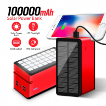 УМБ VHG Solar Power Bank PS-10+ 100000 mAh, Red
