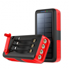 УМБ VHG PS-618 30000 mAh 10W 3в1 с солнечной панелью и динамо машинкой, Red