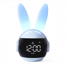 Акумуляторний нічник-годинник VHG F9, Rabbit Alarm Clock and Night Light, Blue