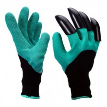Садовые перчатки Garden Genie Gloves с когтями Черно-бирюзовые Садовые перчатки Garden Genie Gloves с когтями Черно-бирюзовые
