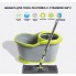 Швабра лентяйка с отжимом 360°С и ведром VHG SCM-11 360°С Flat Spinning Mop Green/Grey