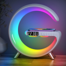 Настільна LED лампа-нічник VHG NH-30 з бездротовою зарядкою 15W та Bluetooth колонкою White.