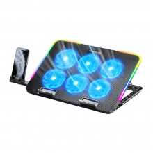 Підставка для ноутбука з охолодженням VHG A9R з RGB-підсвічуванням та підставкою для телефона, Laptop Cooling Pad, Black