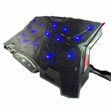 Підставка для ноутбука з охолодженням VHG K12  на 15 кулерів з RGB-підсвічуванням та підставкою для телефона, Laptop Cooling Pad, Black