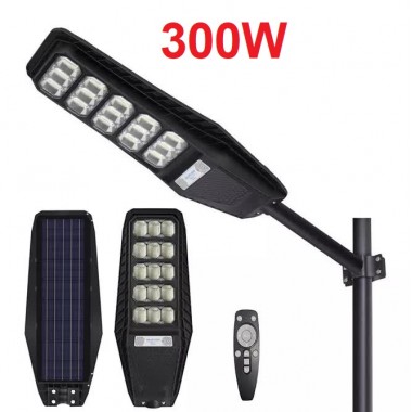 Светодиодный уличный светильник VHG SS-18651 300W с солнечной батареей, датчиком движения и пультом ДУ Black