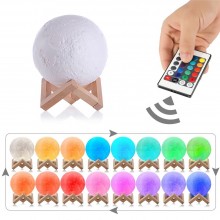 Лампа Луна VinHomeGoods настольный светильник ночник 3D Moon Lamp micro USB 16 см с пультом ДУ