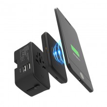 Переходник сетевой для путешествий с беспроводной зарядкой VHG SL-310W на EU, 2xUSB, 1xMicro USB, 6A Black (SL-309BT) Переходник сетевой для путешествий с беспроводной зарядкой VHG SL-310W на EU, 2xUSB, 1xMicro USB, 6A Black (SL-309BT)