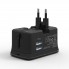 Переходник сетевой для путешествий с беспроводной зарядкой VHG SL-310W на EU, 2xUSB, 1xMicro USB, 6A Black (SL-309BT)