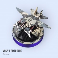 Ароматизатор салону автомобіля VHG Y-6 "Винищувач" на сонячній батареї, Pixel-blue