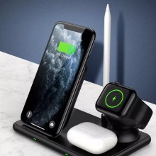 Беспроводная зарядка Qi 4 в 1 VHG IN-WC-257 Wireless 15W I Док-станция для iPhone + iWatch + Airpods + Pencil Black Беспроводная зарядка Qi 4 в 1 VHG IN-WC-257 Wireless 15W I Док-станция для iPhone + iWatch + Airpods + Pencil Black