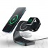Беспроводная зарядка Qi 4 в 1 VHG LFX-178 Wireless 15W I Док-станция для iPhone + iWatch + Airpods Black